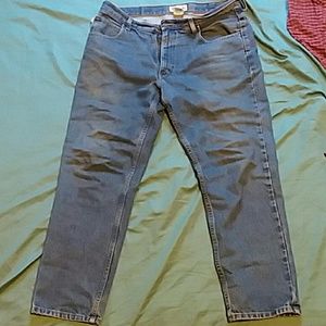 A pair of L.L.BEAN jeans,Old College Inn Flannel